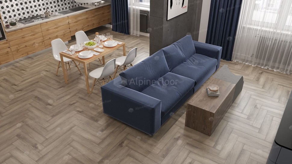 Виниловая плитка "Alpine Floor" Parquet LVT Дуб Исида (590*118*2,5 мм) — купить в Якутске