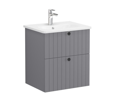 Модуль Root Groove 60 см с круглой раковиной, 2 ящика, матовый Серый 69417