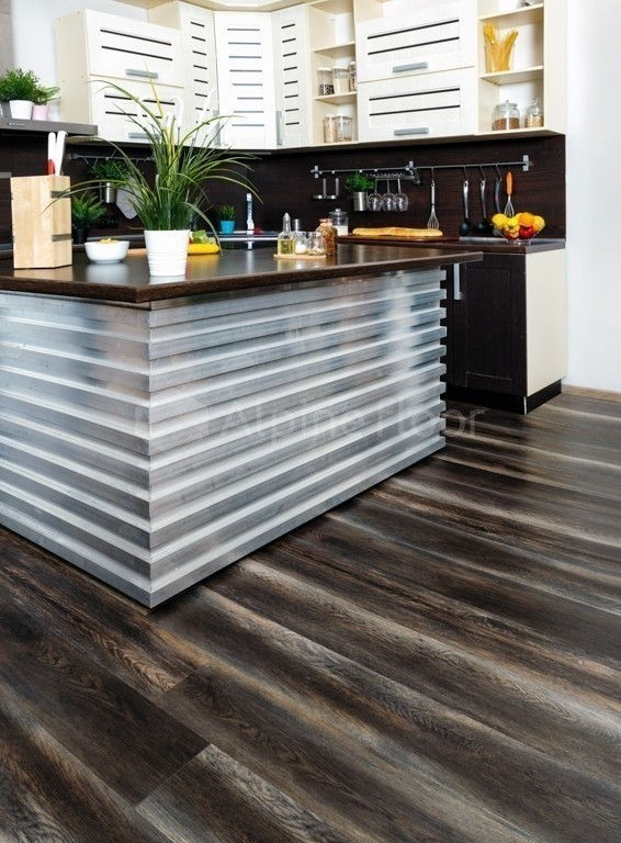 Кварцвиниловая плитка "Alpine Floor" Орех Темный  (1219*184*2мм) — купить в Якутске