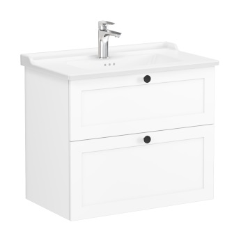 Модуль Root Classic 80 см с классической раковиной, 2 ящика, матовый белый 68869