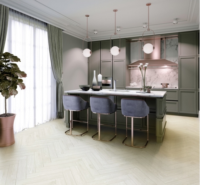 Виниловый ламинат SPC "Cronafloor" Herringbone Дуб Нант (640*128*4,5 мм) — купить в Якутске