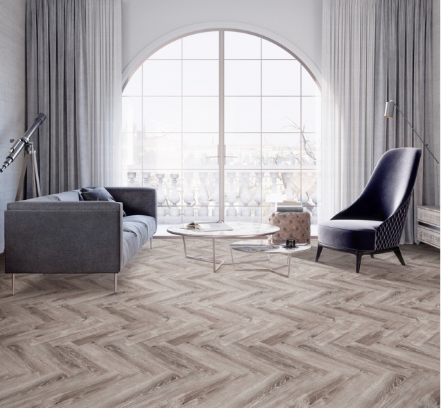 Виниловый ламинат SPC "Cronafloor" Herringbone Дуб Тулон (640*128*4,5 мм) — купить в Якутске