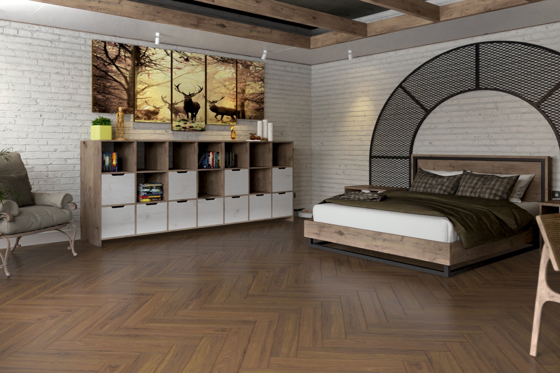 Инженерный паркет «Damy Floor» Ореховый (укладка елочкой) — купить в Якутске