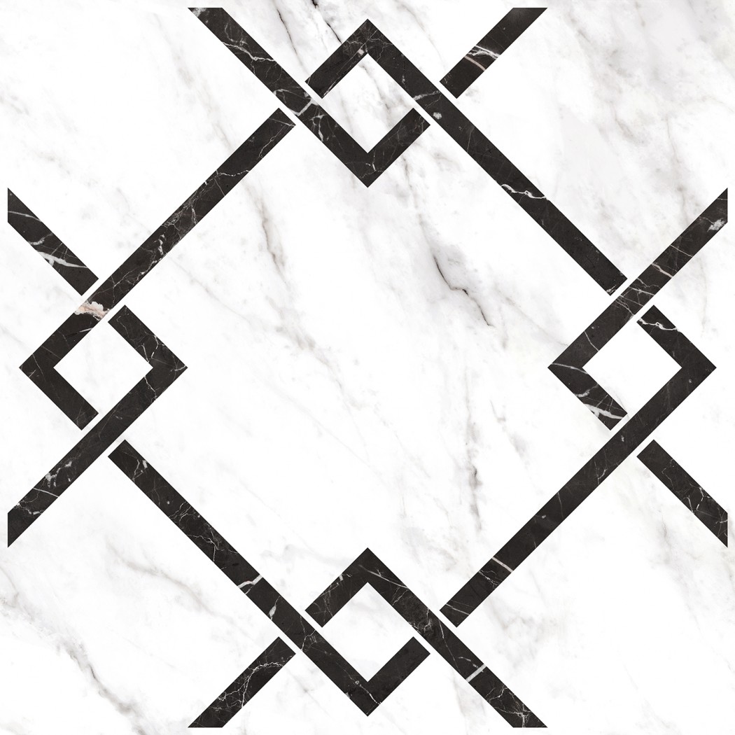 Керамогранит "Керамин" 600*600 Монте Р 7Д Орнамент Лаппатированный Белый — купить в Якутске