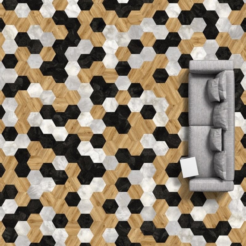 Виниловая плитка Big Hexagon 260 (452,64*392*2,5 мм) — купить в Якутске