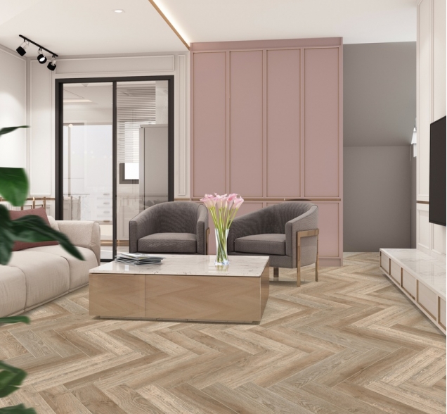 Виниловый ламинат SPC "Cronafloor" Herringbone Дуб Лилль (640*128*4,5 мм) — купить в Якутске