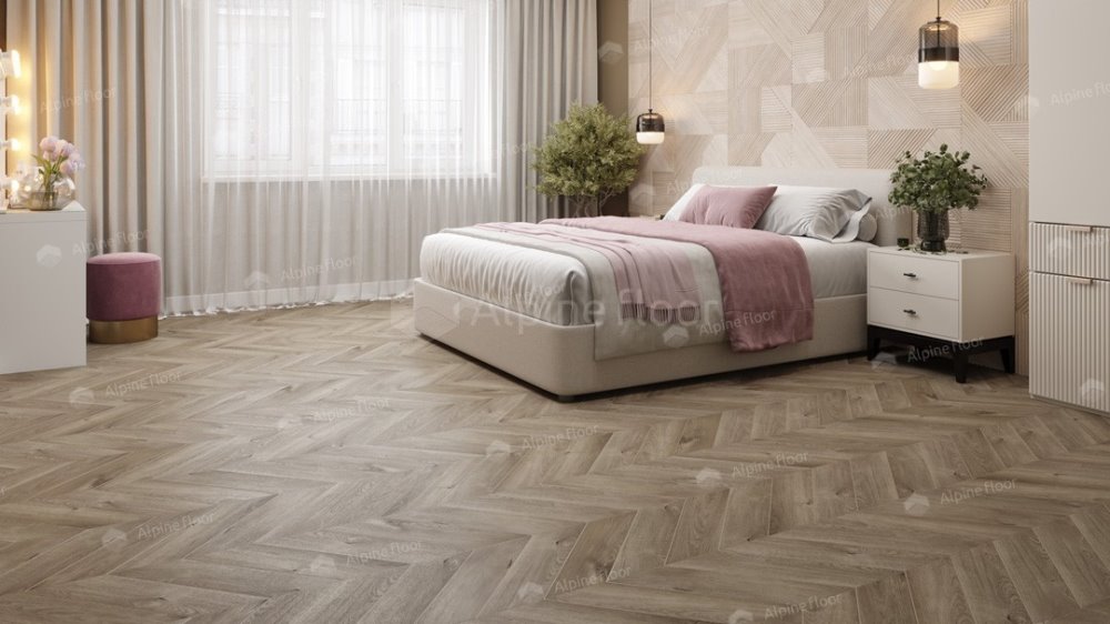 LVT плитка "Alpine Floor" Дуб Натуральный Отбеленный (555*127*2,5 мм) — купить в Якутске