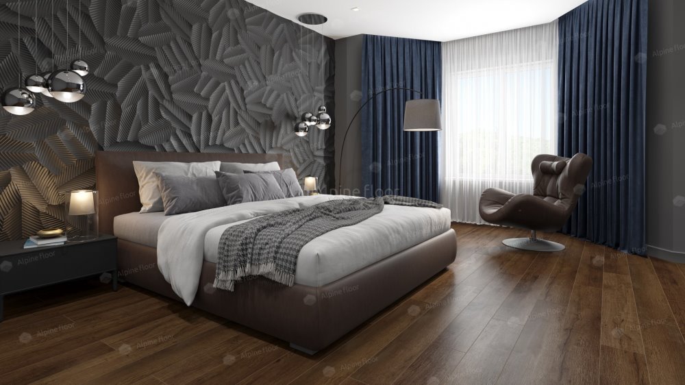 SPC Ламинат "Alpine Floor" Дуб шоколадный (1220*183*8 мм) — купить в Якутске