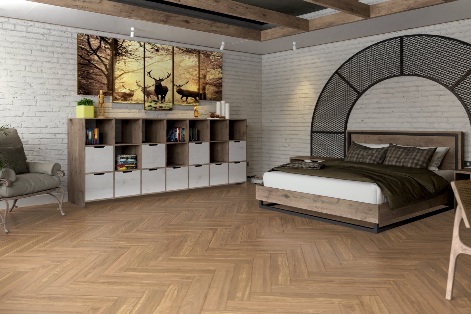 Инженерный паркет «Damy Floor» Натуральный (укладка елочкой) — купить в Якутске