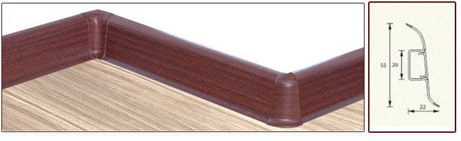 Плинтус "Идеал" пластиковый Комфорт Вишня красная (2500*22*55 мм) — купить в Якутске