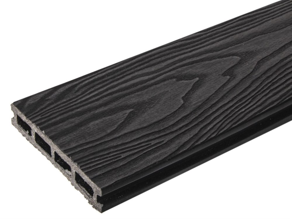 Террасная доска антрацит TalverWood 150*25мм 3D текстура дерева брашинг — купить в Якутске