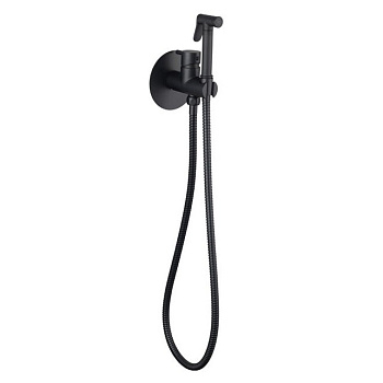 Смеситель с гигиеническим комплектом Don (лейка с клапаном, шланг 120см) черный 53-533-ner