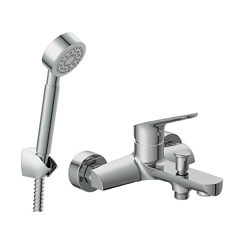 Комплект для ванной 2 в 1 смеситель для ванны Flavis и душевой гарнитур Cari 64509