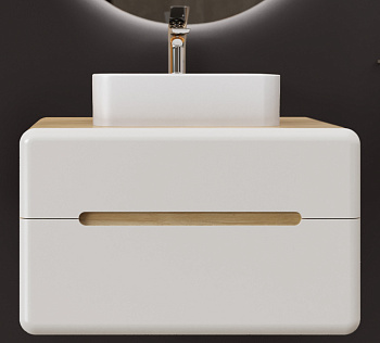 Тумба Solare 80 подвесная дуб мавелла голд/белый Solr.01.80/P/DG-W/RL